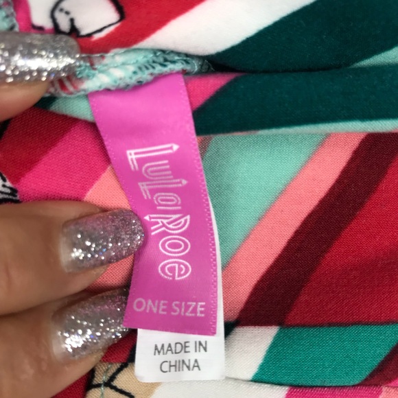 LulaRoe Santa Leggings One Size - Picture 3 of 5